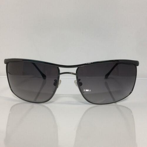 Ermenegildo Zegna 3243 568 Gunmetal Metal Wrap-around Italian Sunglasses