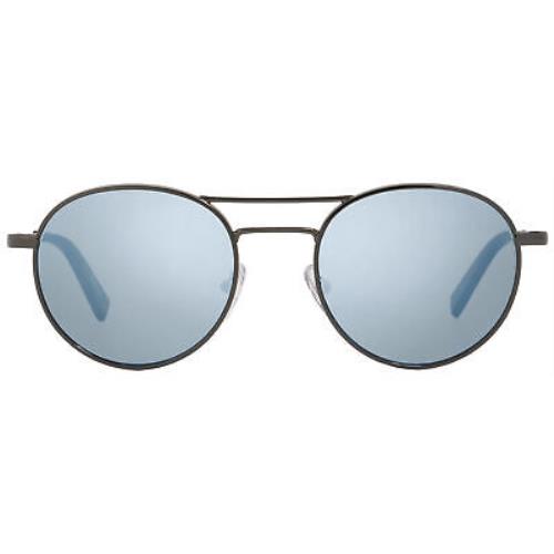 Ermenegildo Zegna sunglasses  - Dark Gunmetal/Black Frame, Gray/Blue Mirror Lens