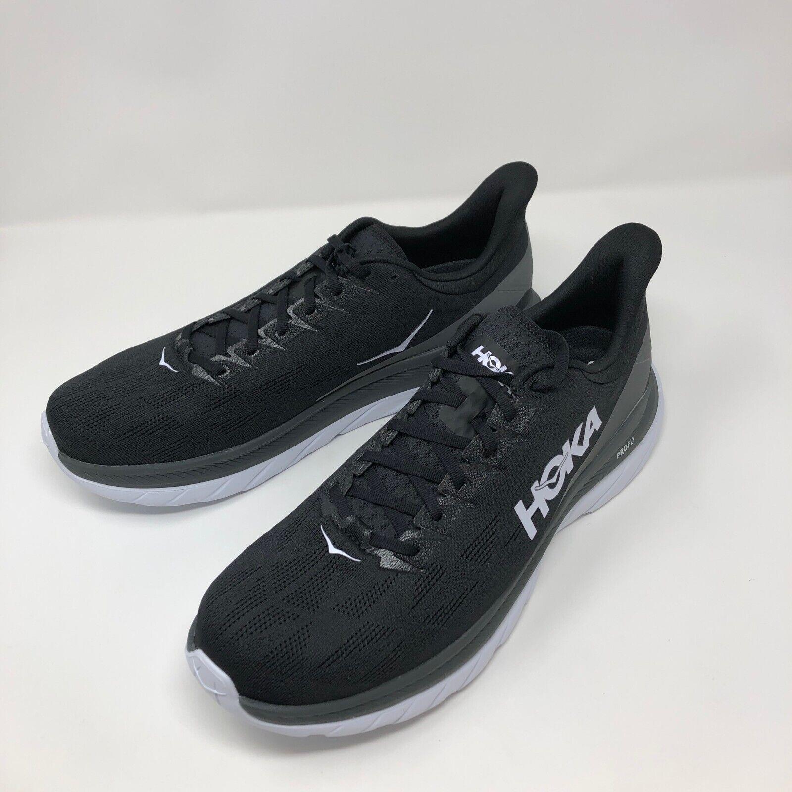 Hoka One Shoes Men`s 14D Mach 4 Running Sneakers Gym Exercise 1113528 Bdsd Black