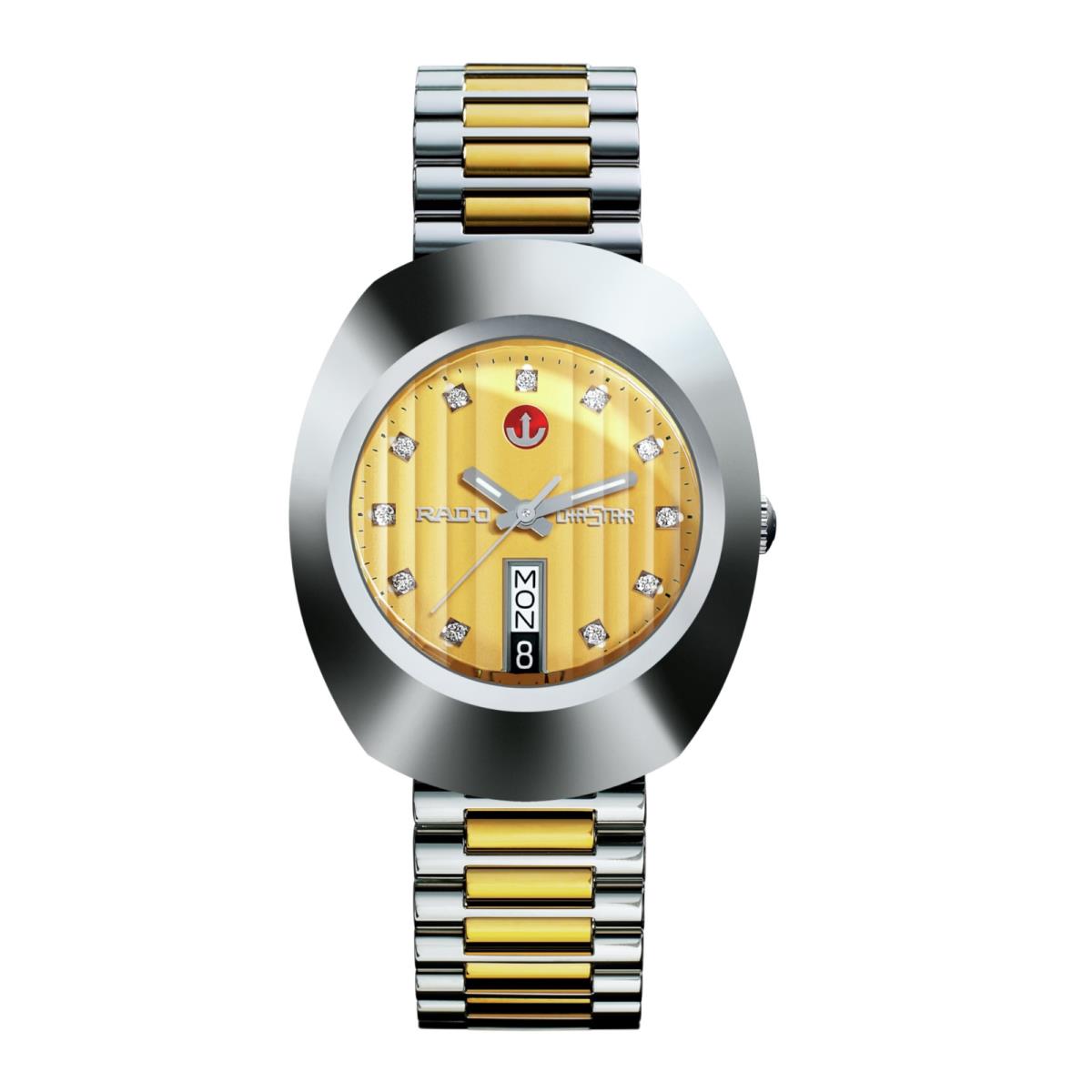 Rado 35 mm Gold Dial Automatic Diastar Stainless Steel Watch R12408633