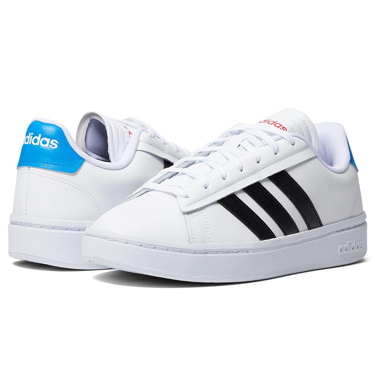 Man`s Sneakers Athletic Shoes Adidas Originals Grand Court Alpha White/Black/Blue Rush