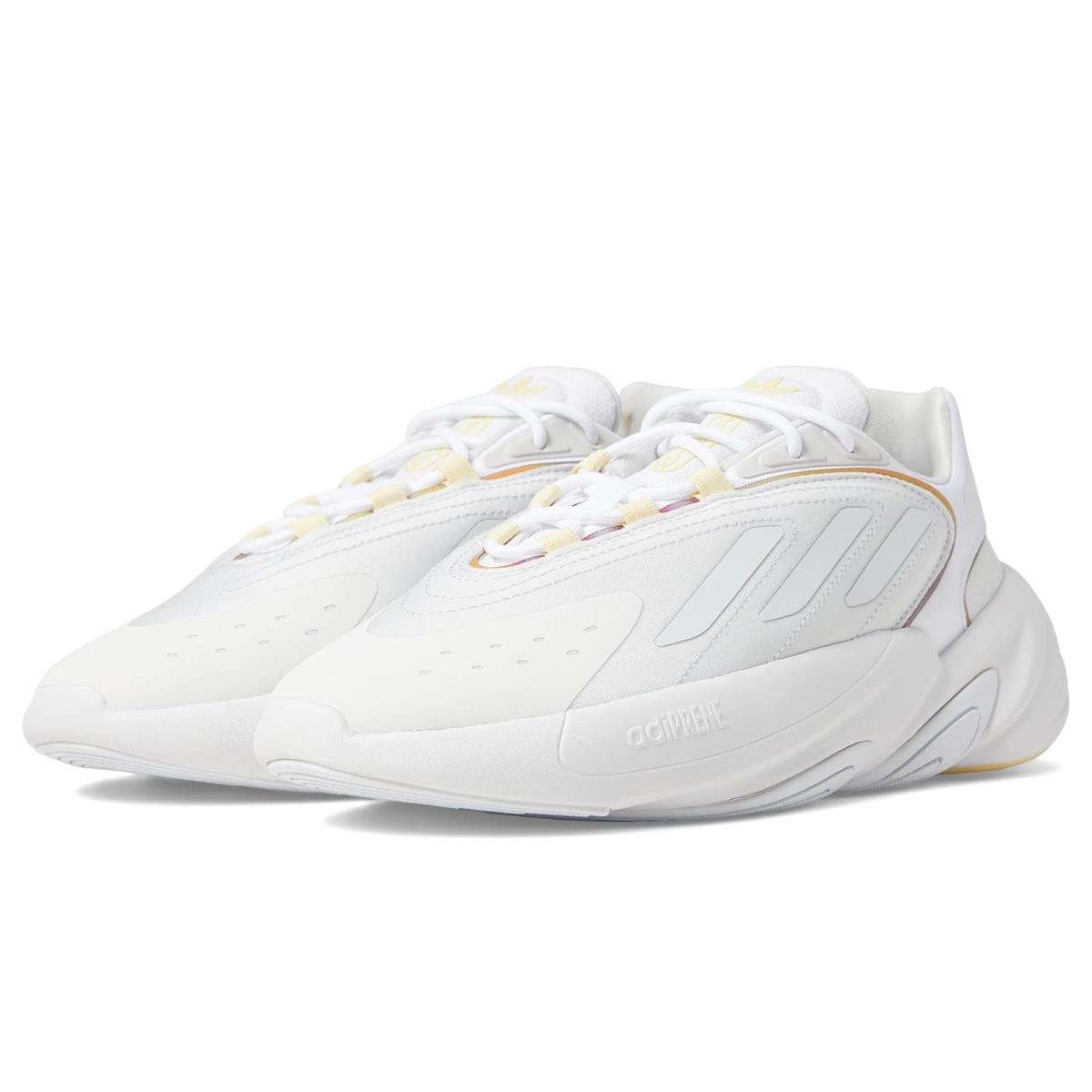 Girl`s Sneakers Athletic Shoes Adidas Originals Kids Ozelia Big Kid White/Crystal White/Almost Yellow