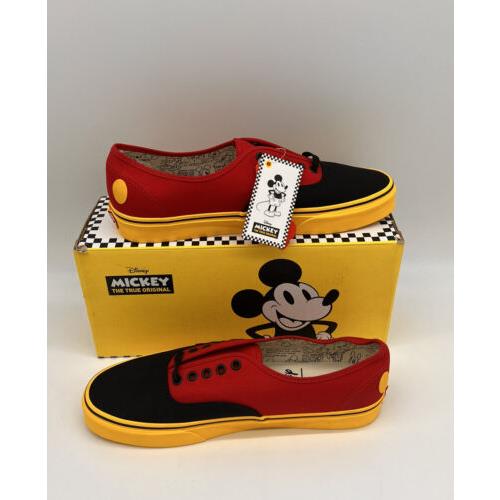 Vans X Disney Mickey Mouse 90th Anniversary Canvas Shoes Red Yellow Men`s 111