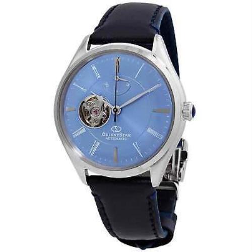Orient RE-AT0203L00B Orient Star 40.4MM Men`s Dark Blue Leather Watch