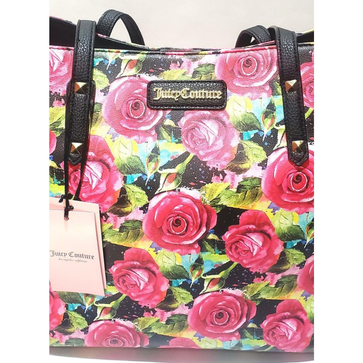 Juicy Couture Black Multirose Day-to-date Tote w/ Extra Bag