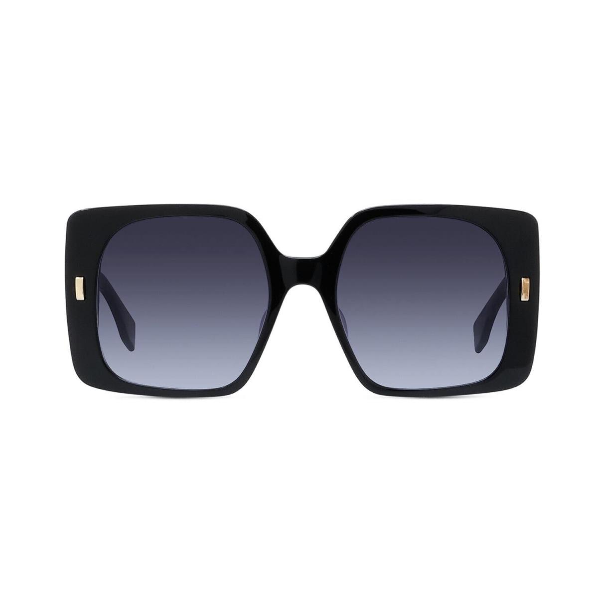 Fendi Square Sunglasses FE40036U 01W Black Frame Grey Gradient Lenses UV
