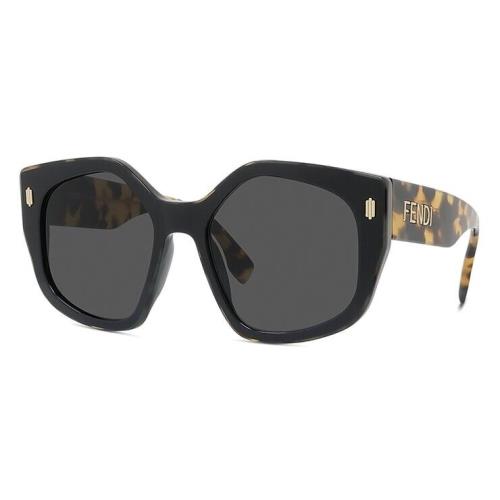 Fendi Geometric FE40017I-5501A Black Havana Frame Gray Gradient Lenses