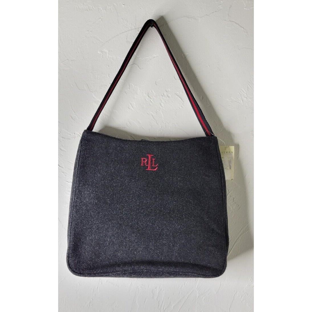 Ralph Lauren Wool Fabric Shoulder Bag Gray