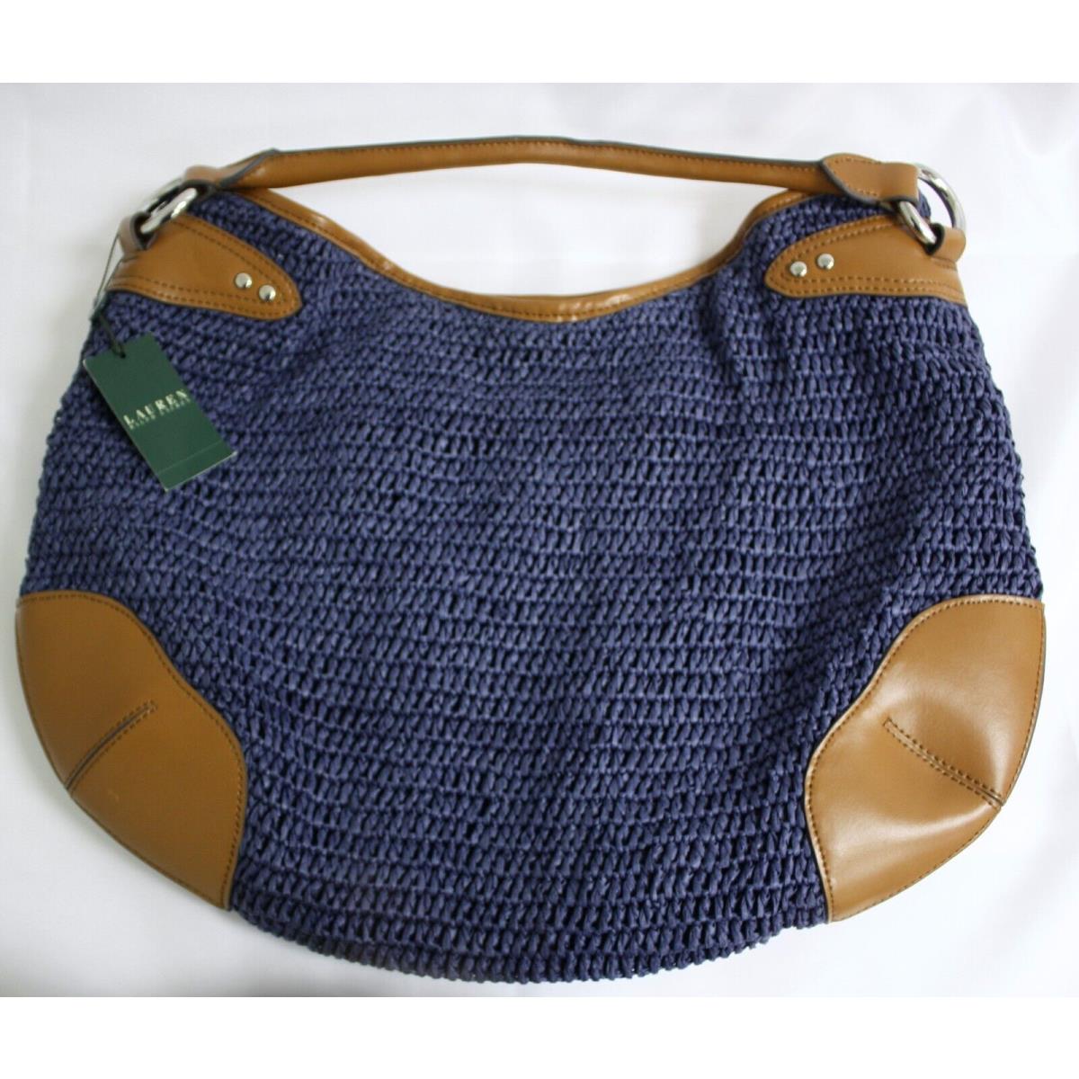 Ralph Lauren Purse Hobo Claridge Indigo Blue Slouchy Purse Ret 198