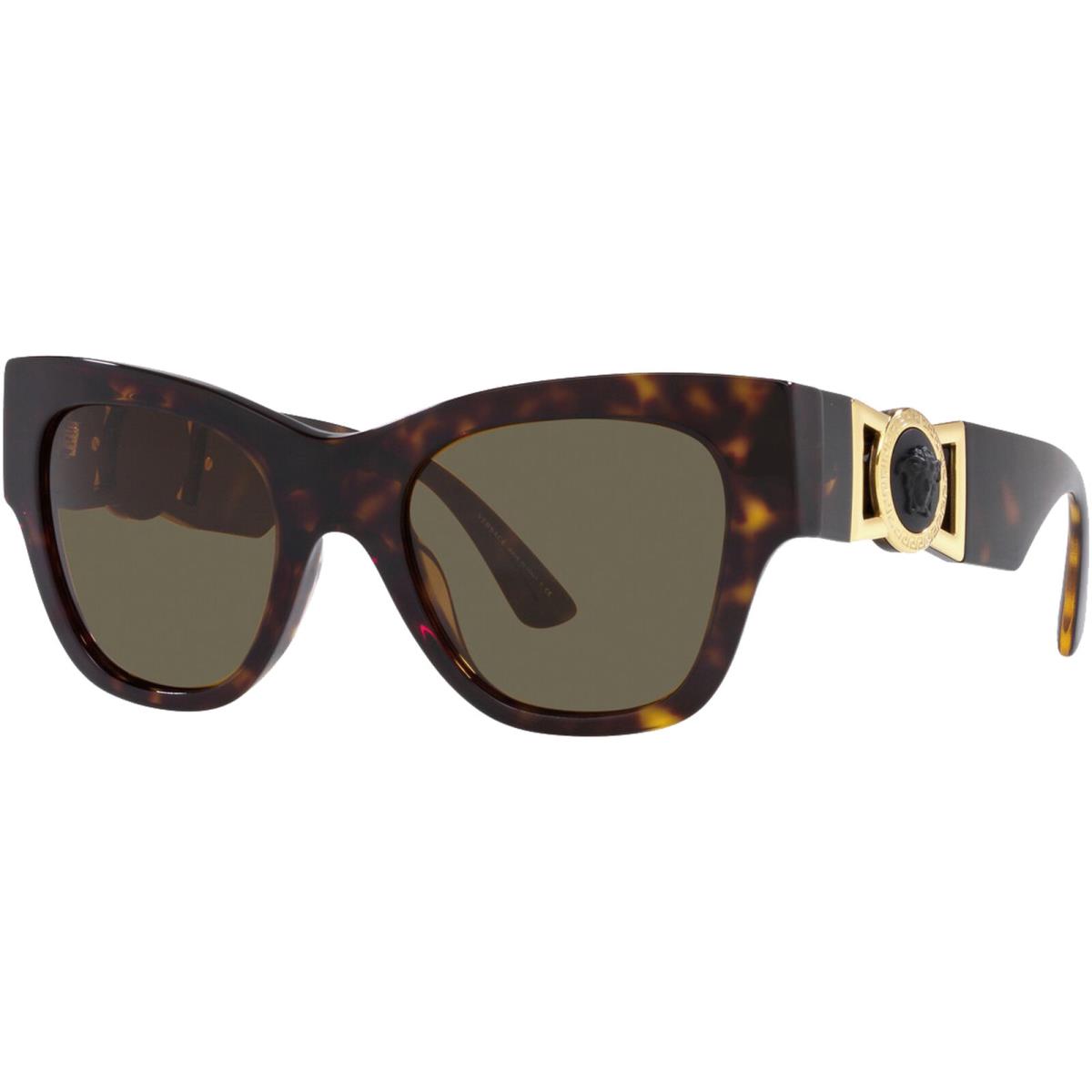 Versace Women`s Havana Cat Eye Sunglasses - VE4415U 1083 52