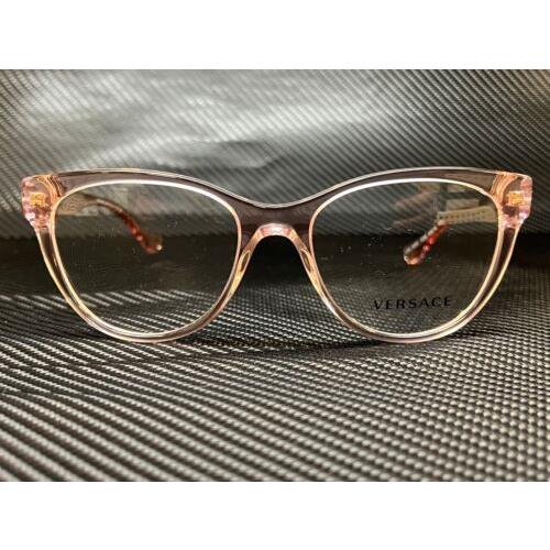 Versace VE3304 5339 Transparent Pink Cat Eye 53 mm Women`s Eyeglasses - Versace  eyeglasses - 8056597535892