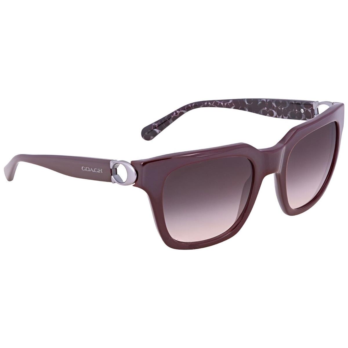 Coach Sunglasses - OHC8240 55203B- Oxblood Red/ Grey Pink Lens 52-21-140