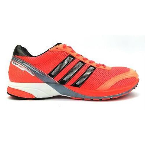 Adidas Adizero Adios Women`s Lace Up Running Shoes Orange White Size 11.5