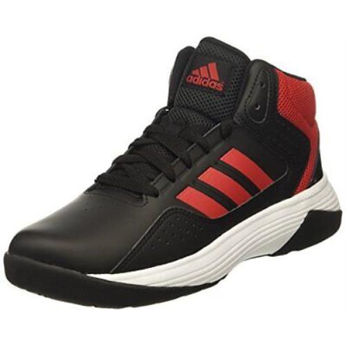 Adidas Kids` Cloudfoam Ilation Mid Basketball Shoes Black Scarlet White Size 7