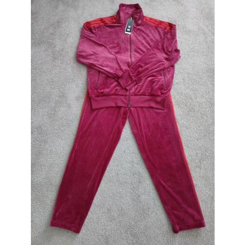 Adidas X Ivy Park- Velour Track Suit- Size: Large- Color: Cherry Wood-nwt Rare