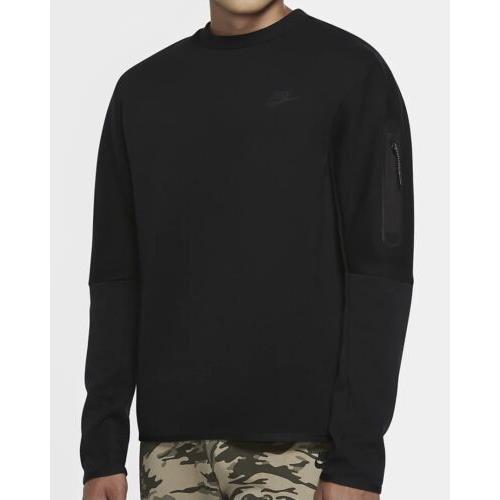 Nike Sportswear Tech Fleece Crew Sweatshirt CU4505-010 Black Men`s Small S