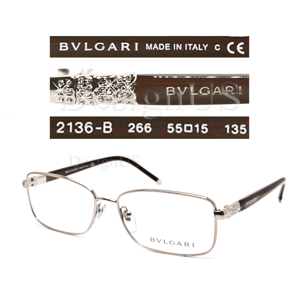 Bvlgari 2136-B 266 Eyeglasses 55/15/135 - Made in Italy