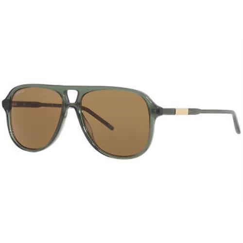 Gucci GG1156S 002 Sunglasses Men`s Green/brown Lenses Pilot Shape 57-mm