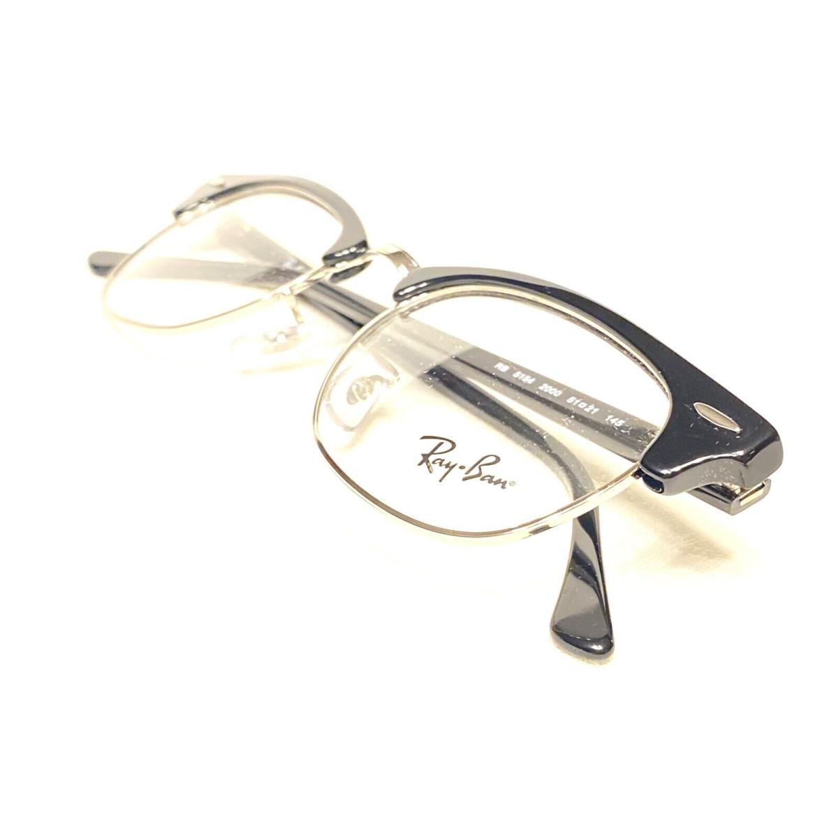 Ray Ban RB5154 2000 Clubmaster Black Silver Eyeglasses Frames 51/21 145 - Black Gloss, Frame: Black & Silver, Manufacturer: 2000