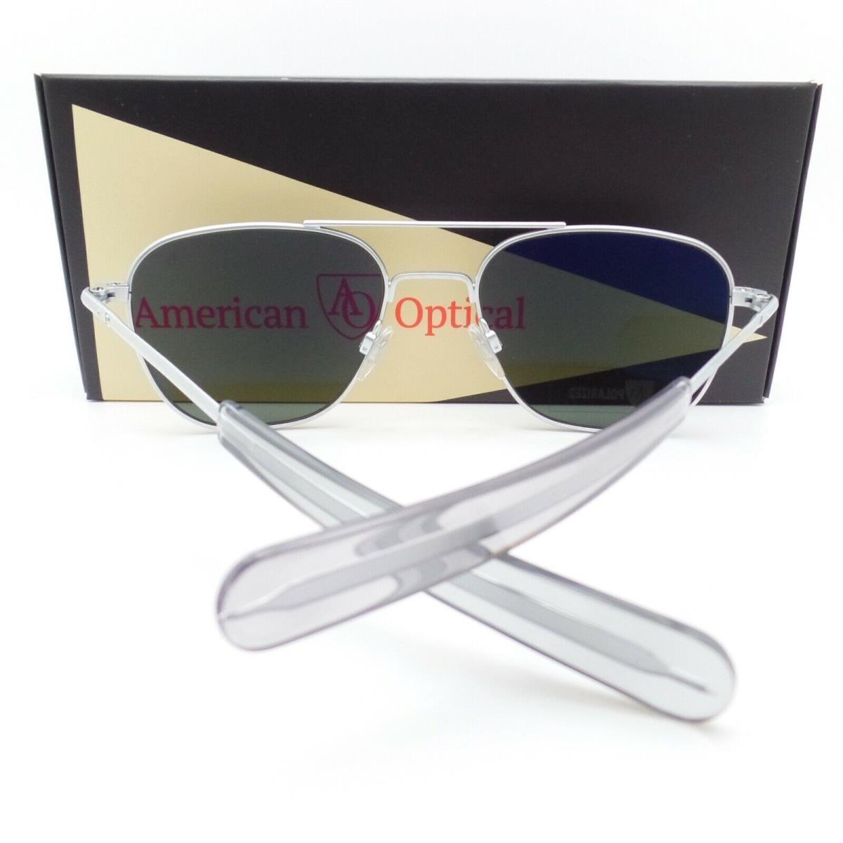 American Optical Original Pilot AO American Optical Pilot Matte Silver Green Lens Option Sunglasses - Frame: Matte Silver, Lens: Calobar Green