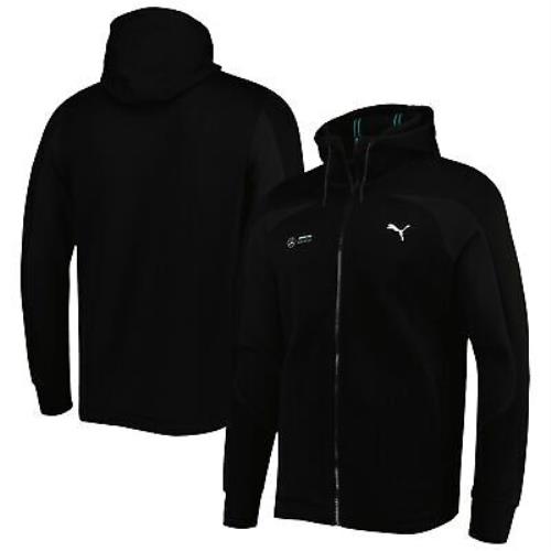 Men`s Puma Black Mercedes-amg Petronas F1 Team Full-zip Hooded Sweat Jacket