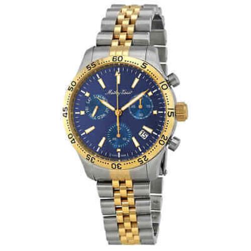 Mathey-tissot Type 22 Chronograph Blue Dial Men`s Watch H1822CHBU - Blue Dial, Two-tone (Silver-tone and Yellow Gold-plated) Band