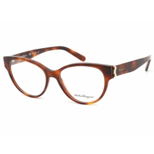 Salvatore Ferragamo Women`s Eyeglasses Tortoise Round Plastic Frame SF2863 214