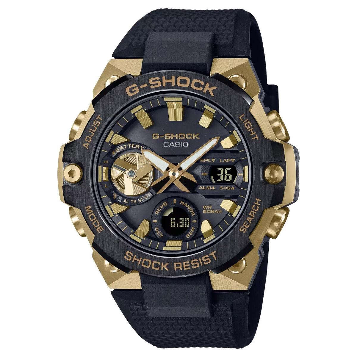 Casio G-shock GSTB400GB-1A9 - Black / Gold Analog-digital Watch - Dial: Black, Gold, Band: Black, Bezel: Gold