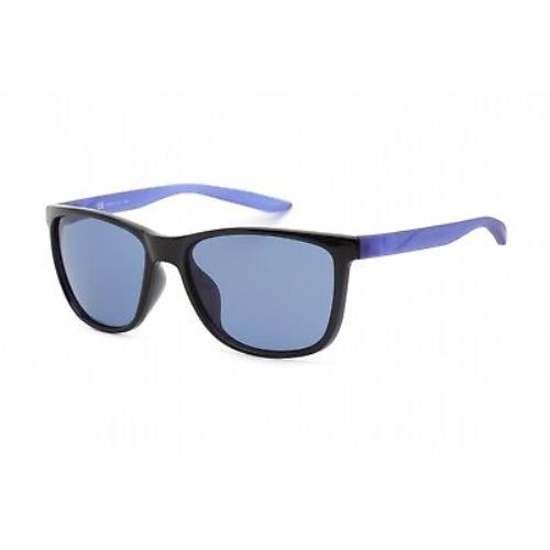 Nike Dawn Ascent DQ0802 556 Sunglasses Black Frame Blue Lenses 57mm - Black Frame, Blue Lens