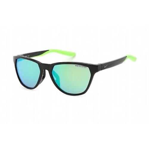 Nike Maverick Rise M DQ0870 012 Sunglasses Matte Black Frame Blue Green