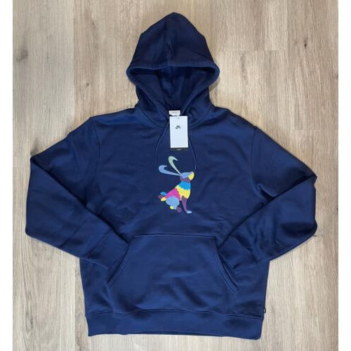 Nike SB Colorful Graphic Pullover Fleece Hoodie Navy DH2881-410 Men`s Size L