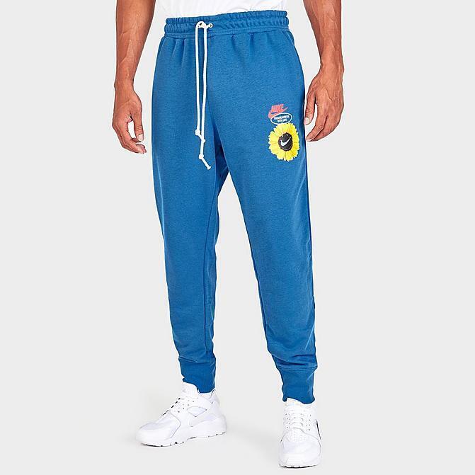 Mens Nike Sportswear Graphic Print French Terry Jogger Pants Blue Size XL DM5012