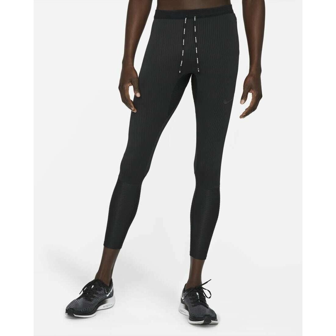 Nike Dri-fit Swift Running Tights Full Length Run Pants Black Medium