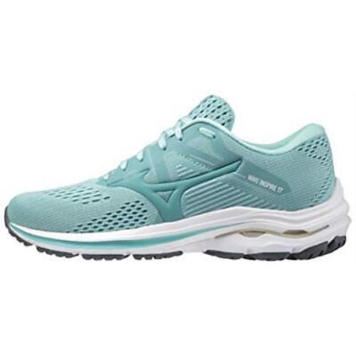 Mizuno Women`s Wave Inspire 17 Running Shoe Eggshell Blue-dusty Turquoise