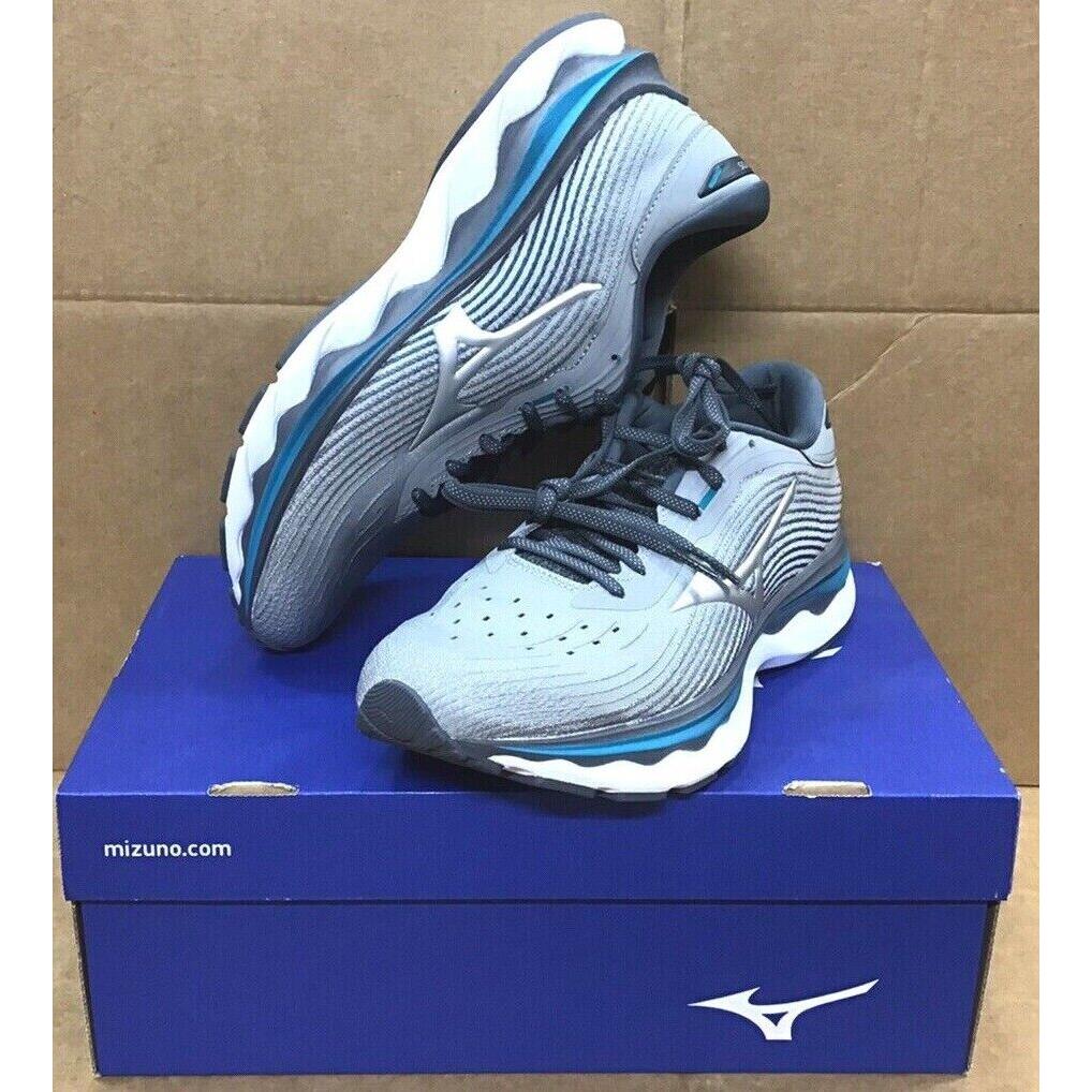 Mizuno Womens Wave Sky 5 Gray Griffin Running Shoes