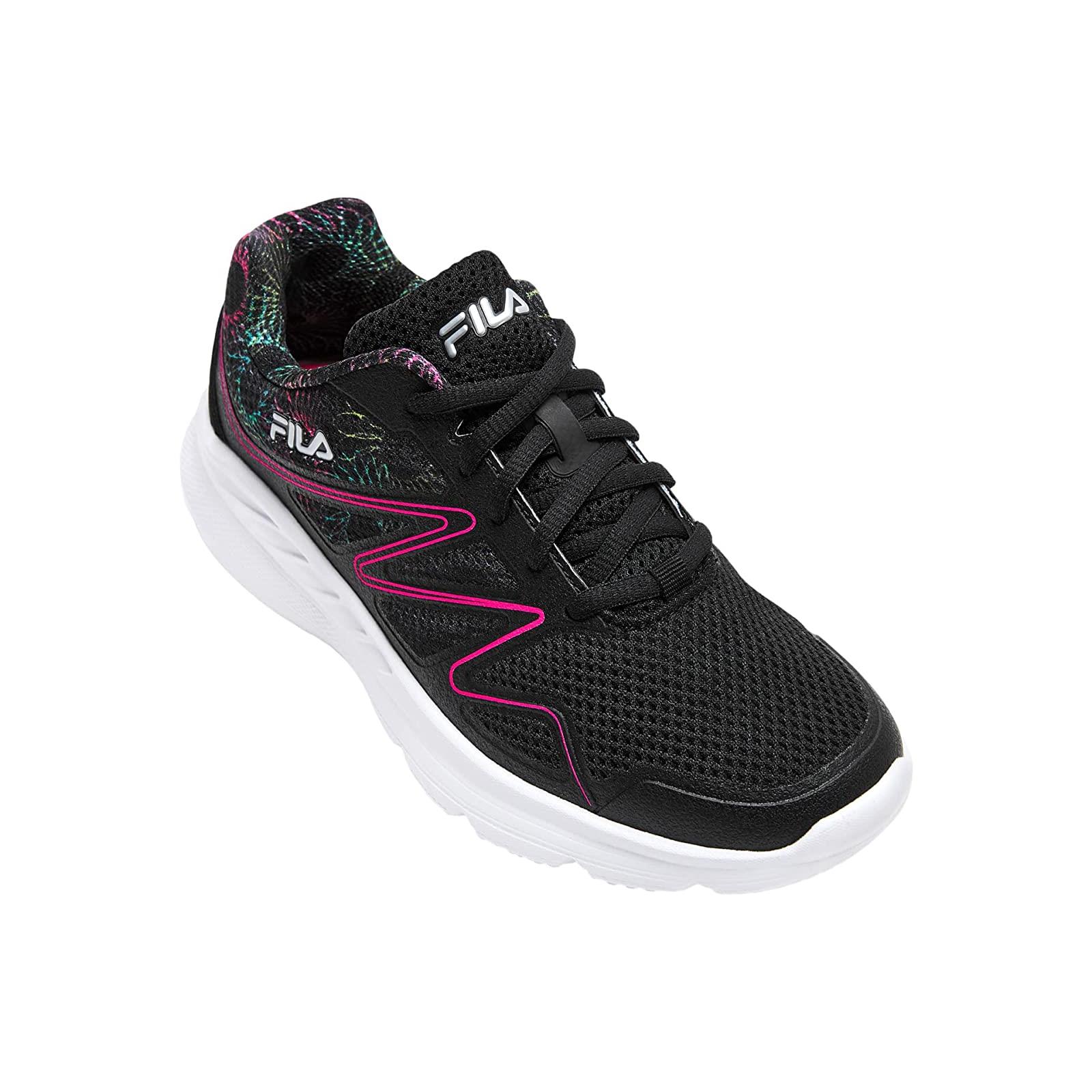 Woman`s Sneakers Athletic Shoes Fila Memory Panorama 9 Black/White/Pink Glo
