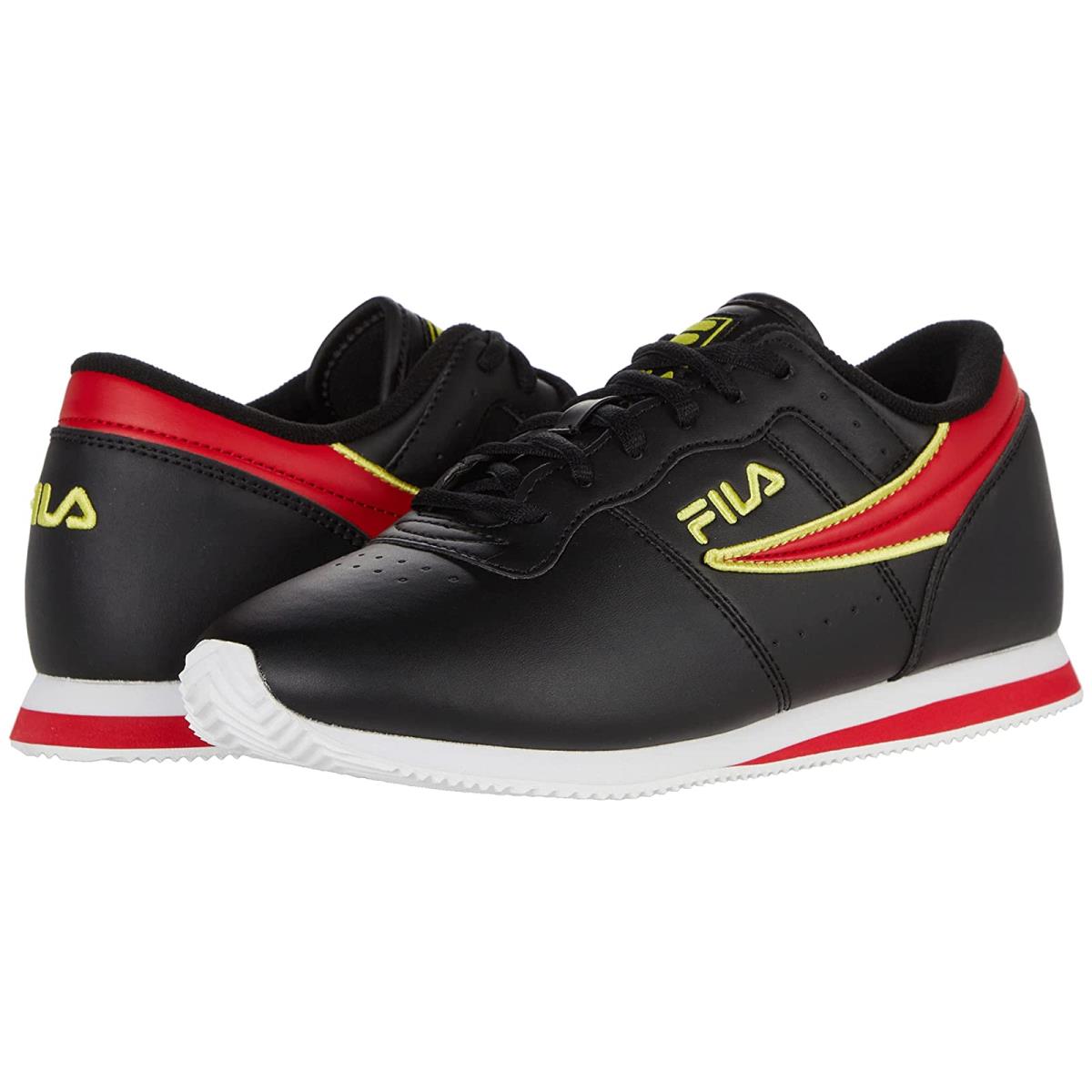 Man`s Sneakers Athletic Shoes Fila Machu Outline Flag Black/Fila Red/Lemon Tonic