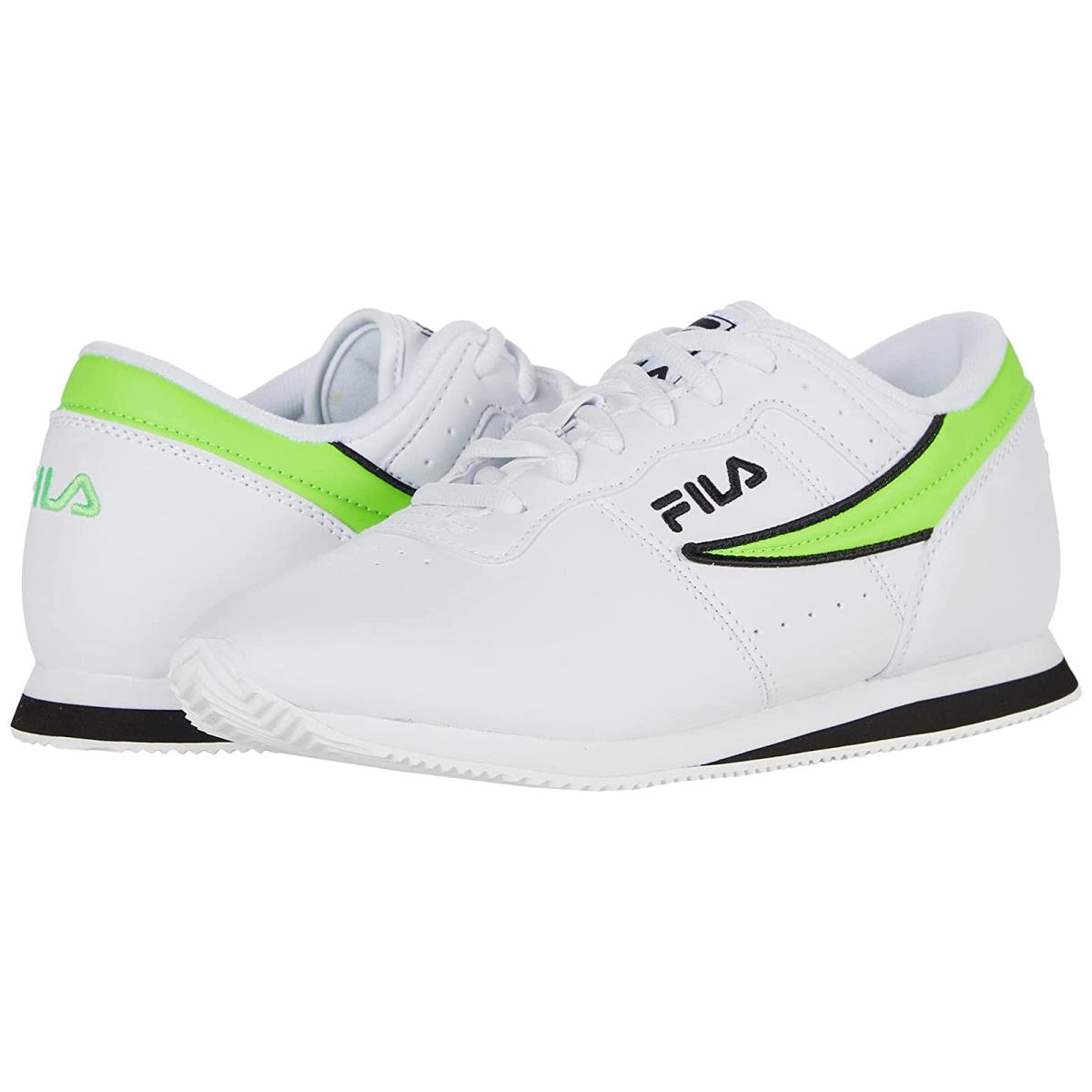 Man`s Sneakers Athletic Shoes Fila Machu Outline Flag White/Green Gecko/Black