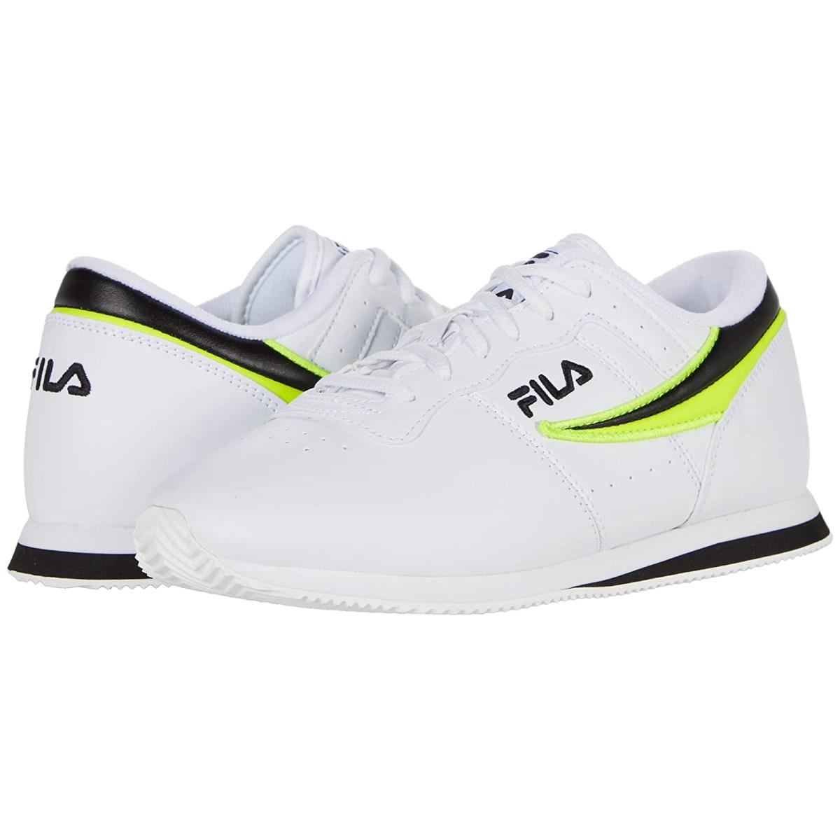 Man`s Sneakers Athletic Shoes Fila Machu Outline Flag White/Safety Yellow/Black