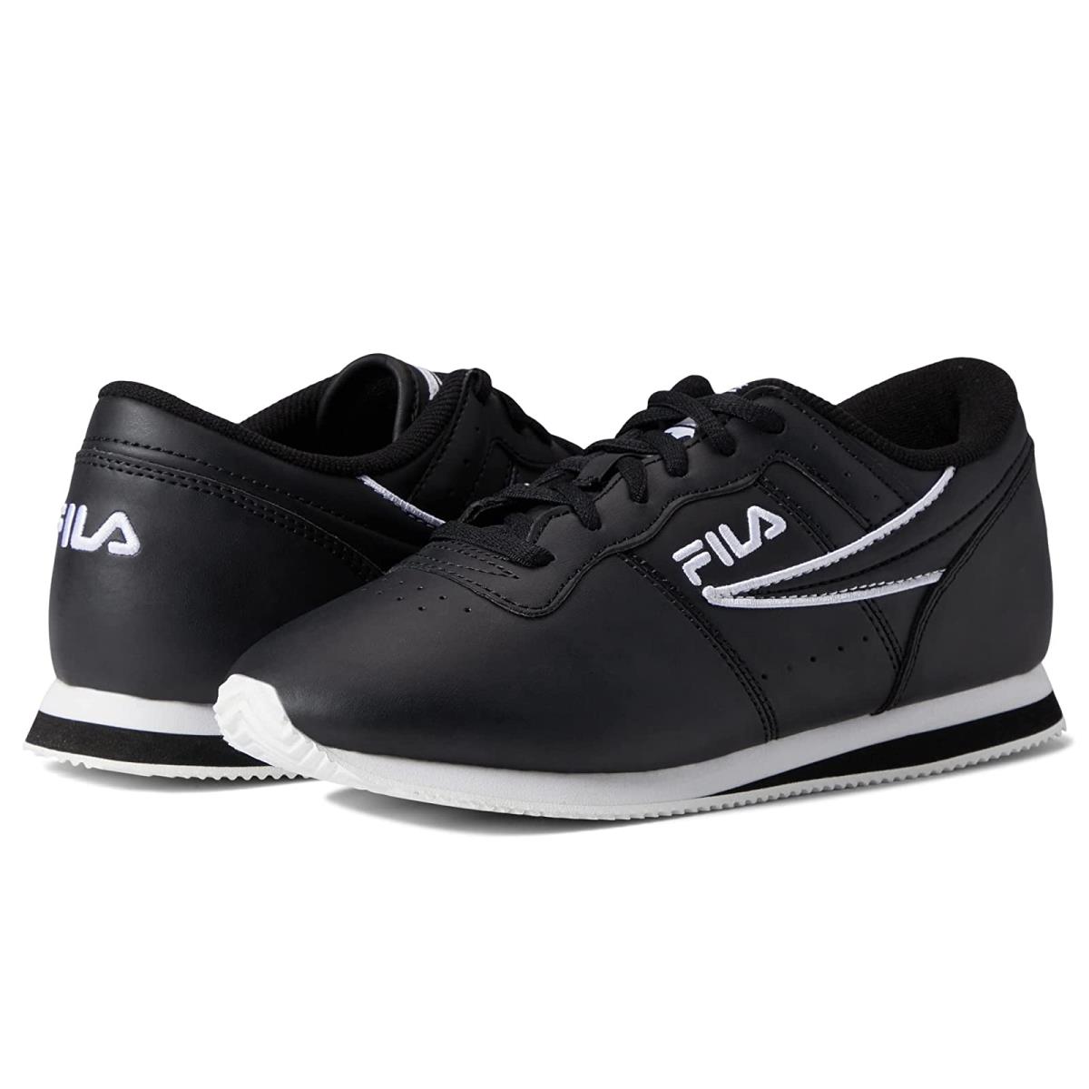 Woman`s Sneakers Athletic Shoes Fila Machu Outline Flag Black/White/Black