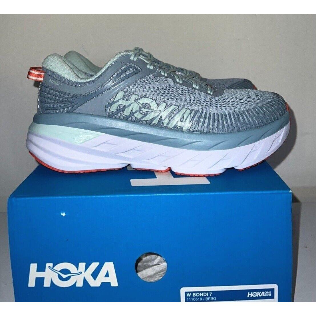 Hoka One One Bondi 7 Women`s Blue Fog / Blue Glass 1110518 Running Shoe All Size