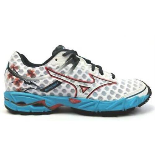 Mizuno Women`s Wave Precision 12 Lace Up Running Shoes Blue Red White Size 6.5W