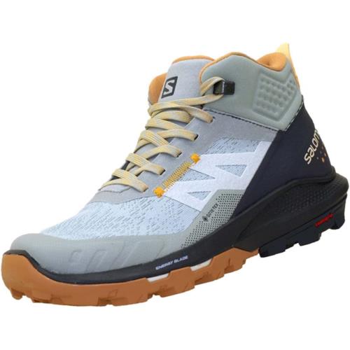 Salomon Men`s Outpulse Mid Gore-tex Hiking Boots For Women Trail Running Shoe Wrought Iron/Ebony/Blazing Orange