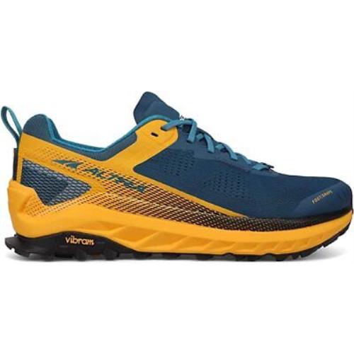 Altra Men`s Olympus 4 Trail Running Shoes Blue/yellow 8.5 D M US