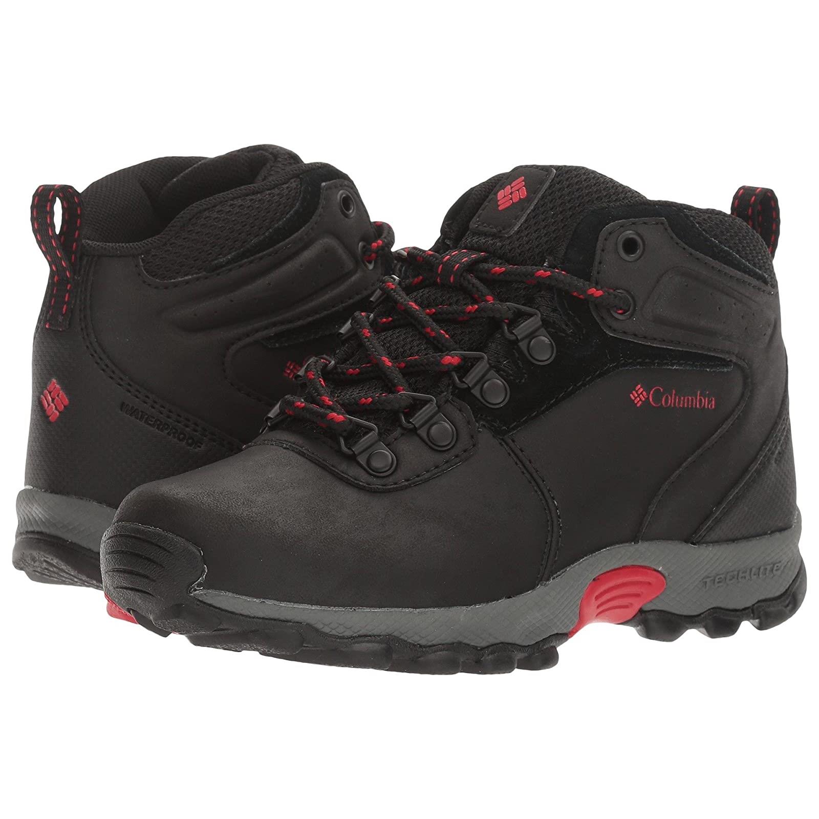 Children Unisex Shoes Columbia Kids Newton Ridge Waterproof Little Kid/big Kid Black/Mountain Red