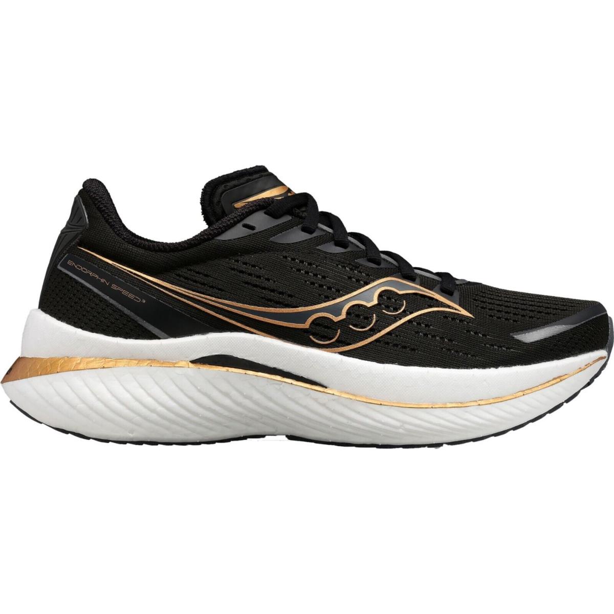 Saucony Endorphin Speed 3 Women`s Performance Running Shoes 6-11 Black / Goldstruck