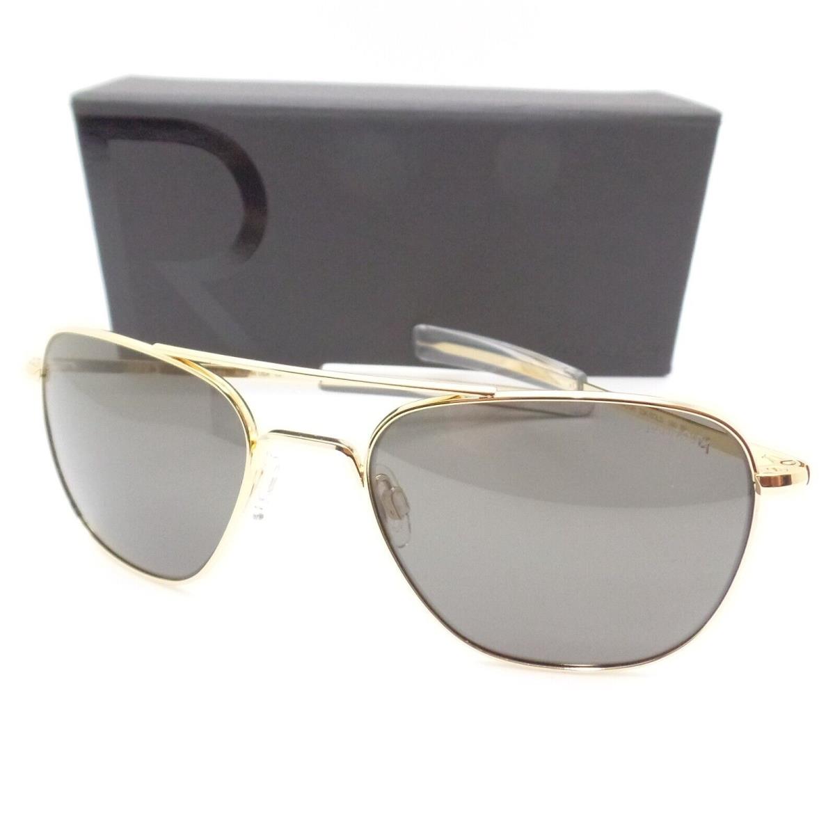 Randolph sunglasses Aviator - 23K Gold Frame, American Grey Lens