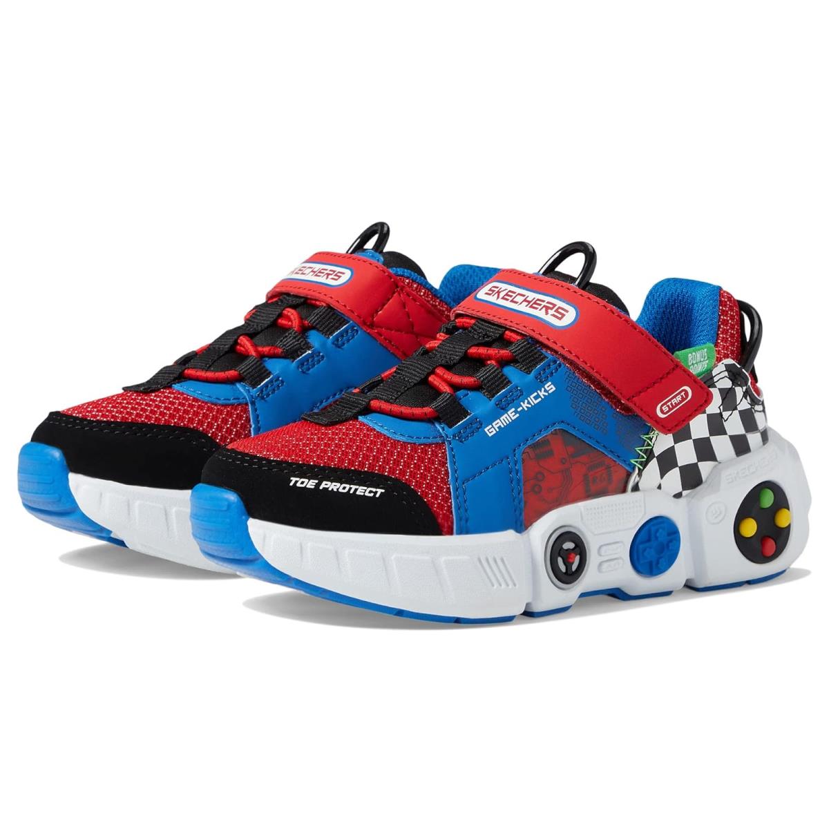 Boy`s Shoes Skechers Kids Sport-gametronix 402260L Little Kid/big Kid Blue/Multi