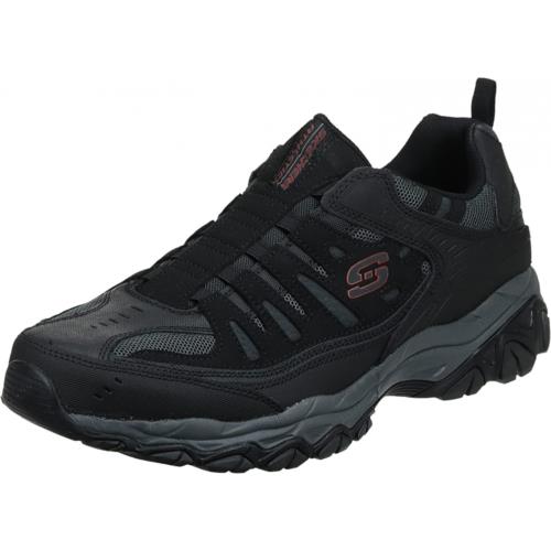 Skechers Sport Men`s Afterburn Memory Foam Strike On Training Shoes Black/Charcoal