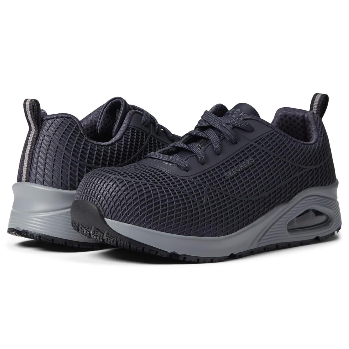 Woman`s Sneakers Athletic Shoes Skechers Work Uno SR Composite Toe Navy/Gray
